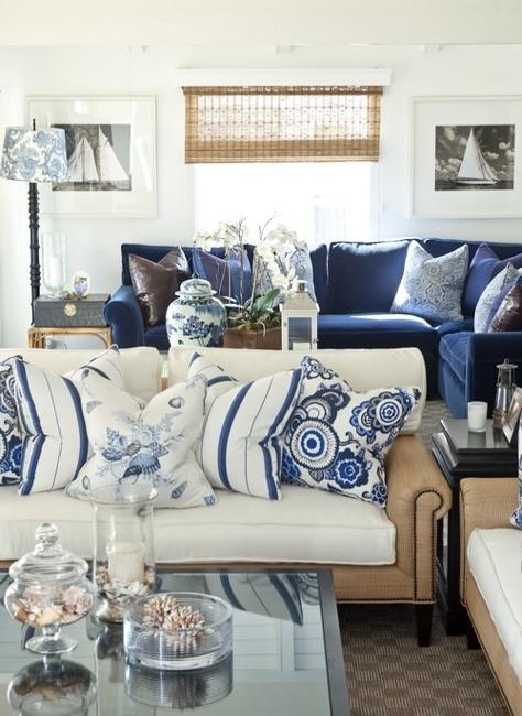 Modern Interior Decorating with Blue Stripes and Nautical Decor Theme