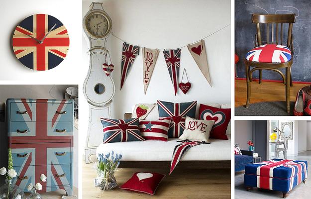 interior decoration ideas, red white and blue colors