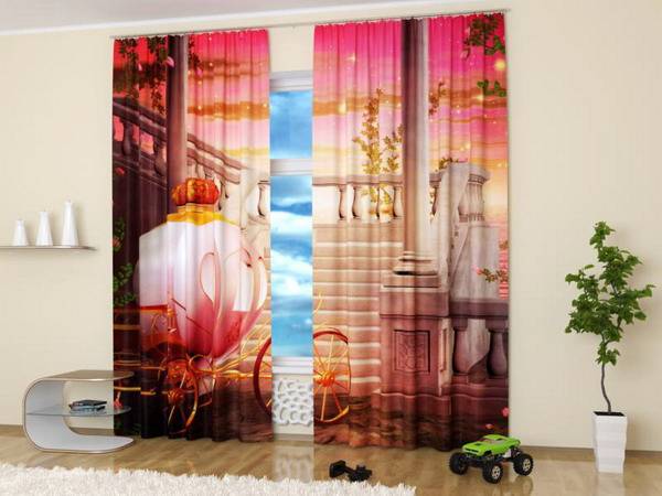 Digital print curtains, children's decorative elements