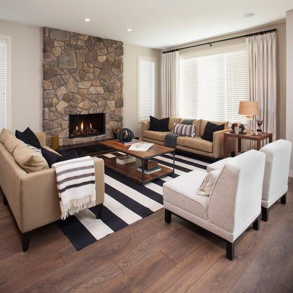 interior design with wide stripes, carpets