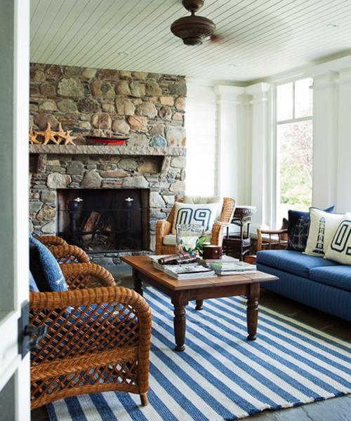 interior design with wide stripes, carpets