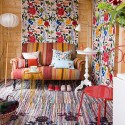 modern interior decorating with striped rugs and carpets
