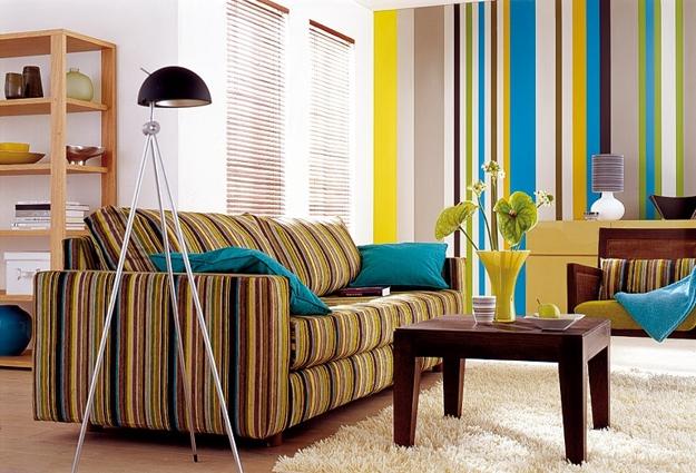 space decorate with vertical stripes