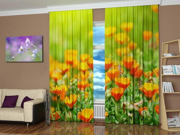  modern curtains, curtain fabric with beautiful images of flowers 