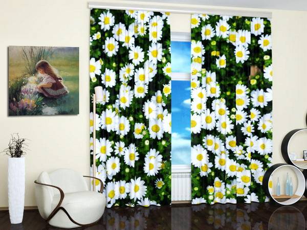 modern curtains, curtain fabric with beautiful images of flowers