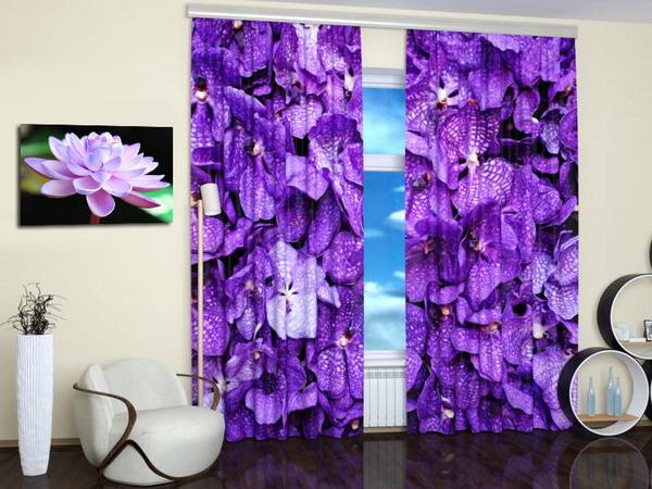 modern curtains, curtain fabric with beautiful images of flowers