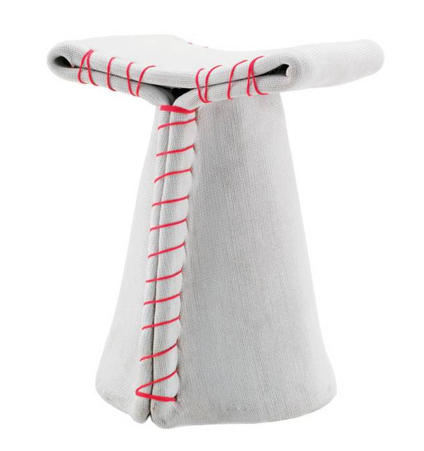modern table with stitches pattern
