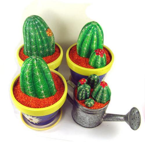 cacti and handmade home decorations inspired by cactus