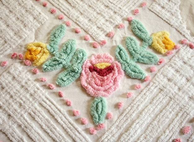 Chenille home textiles for modern home decoration in vintage style