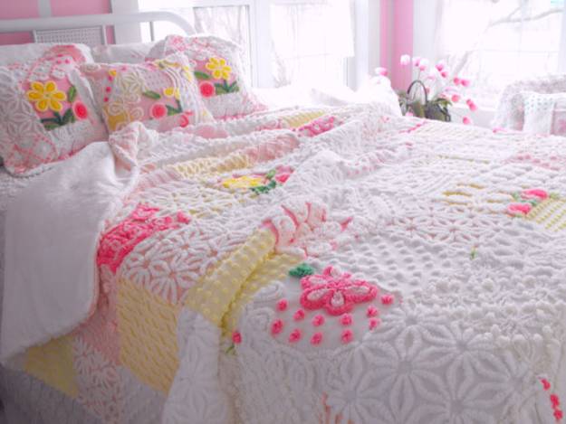 Chenille home textiles for modern home decoration in vintage style