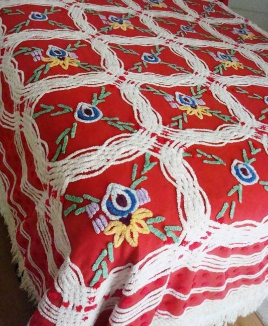 Chenille home textiles for modern home decoration in vintage style