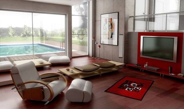 Asian décor and modern interior decoration in Japanese style