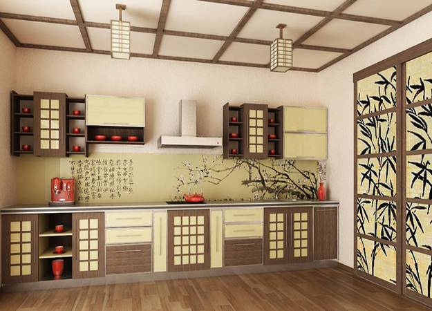 Asian décor and modern interior decoration in Japanese style