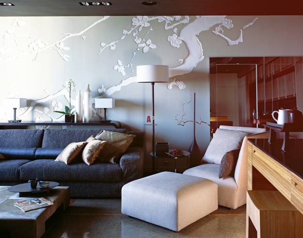 Asian décor and modern interior decoration in Japanese style
