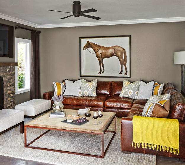 interior decoration with neutral colors and bright accents