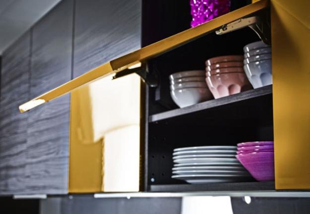 Ikea Variera Plastic Bag Dispenser ~ Black and yellow kitchen cabinets, purple color accents for modern Ikea Variera Plastic Bag Dispenser ~ Black and yellow kitchen cabinets, purple color accents for modern