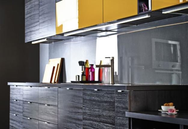black and yellow kitchen cabinets