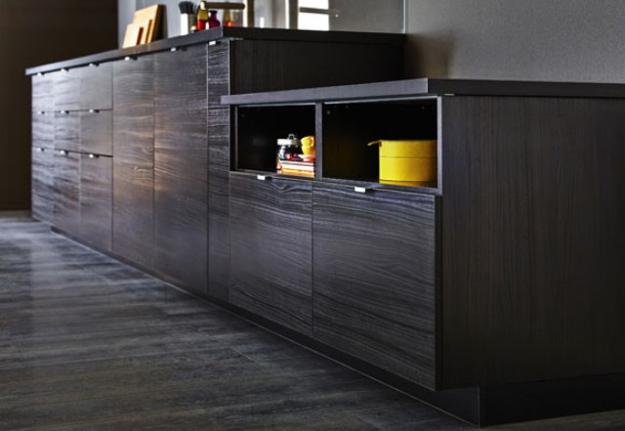 black kitchen decor with yellow accents