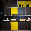 modern kitchen design in yellow and black