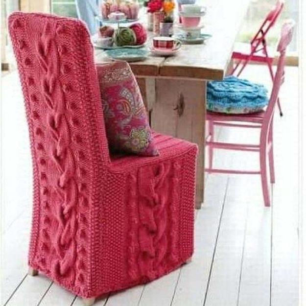 Winter with hand knitted items decoration