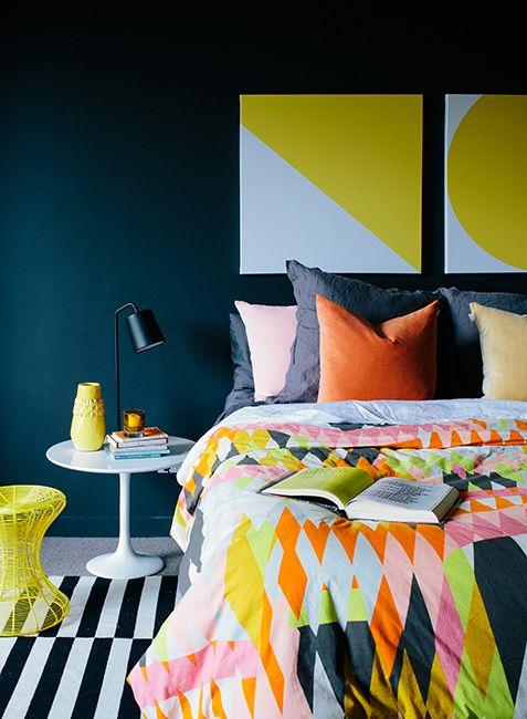 modern bedding fabrics with geometric prints