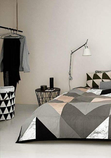 modern bedding fabrics with geometric prints