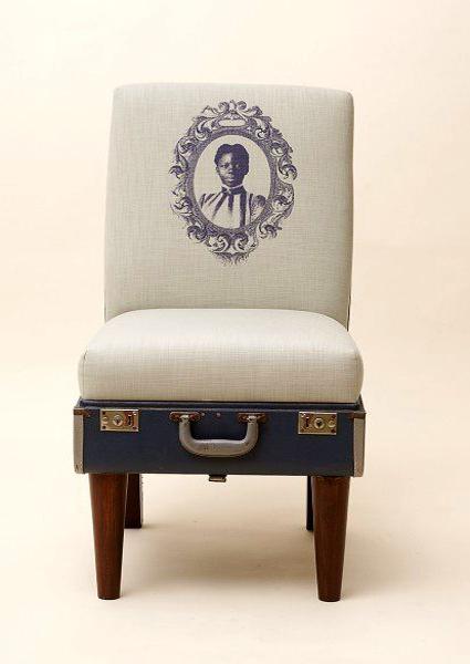Recycling of old suitcases for home furnishings in vintage style
