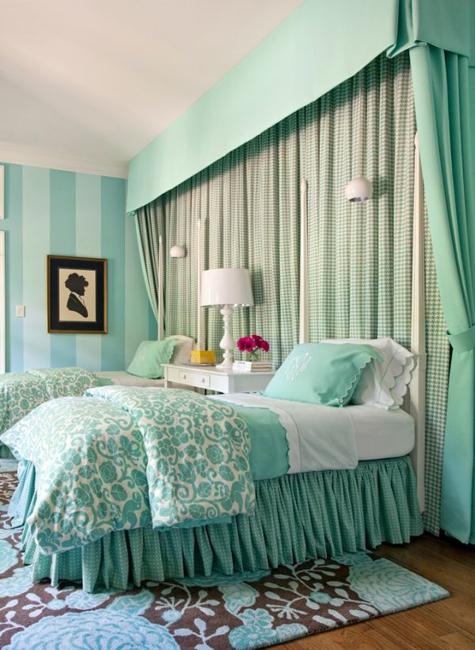 modern interior design with turquoise colors