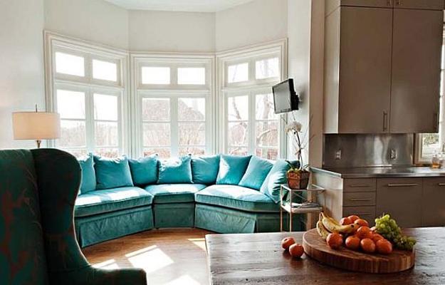 modern interior design with turquoise colors