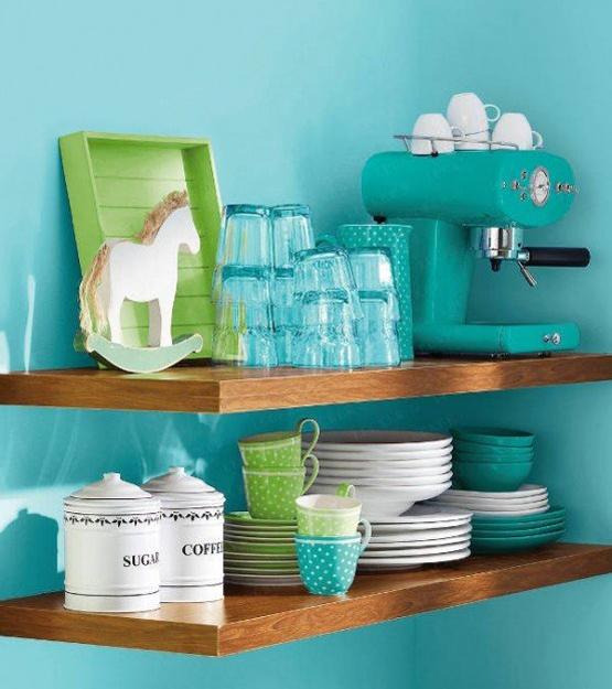 modern interior design with turquoise colors