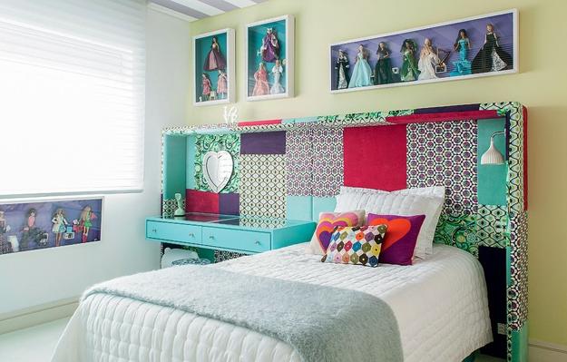 room furniture and home accessories with colorful patchwork fabrics made