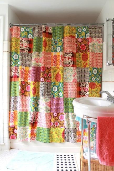 room furniture and home accessories with colorful patchwork fabrics made