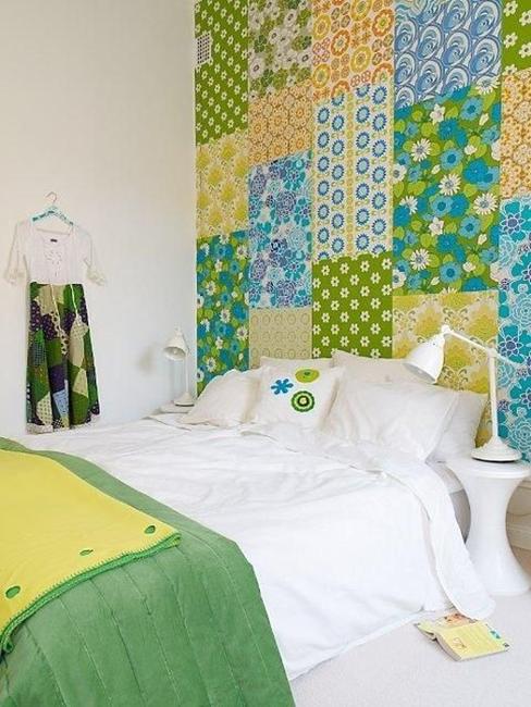 room furniture and home accessories with colorful patchwork fabrics made
