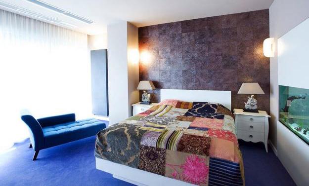 room furniture and home accessories with colorful patchwork fabrics made