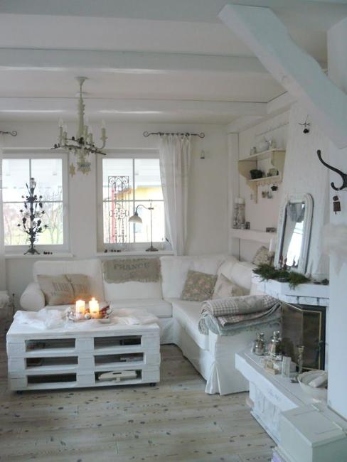  Shabby Chic interiors in white, gray and brown colors 