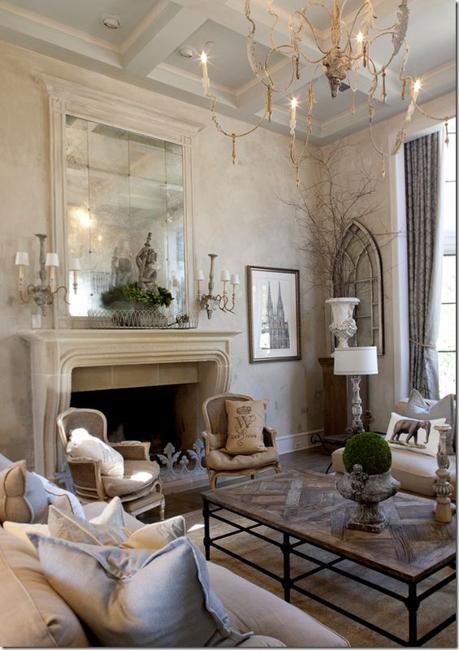  Shabby Chic interiors in white, gray and brown colors 