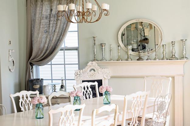  Shabby Chic interiors in white, gray and brown colors 