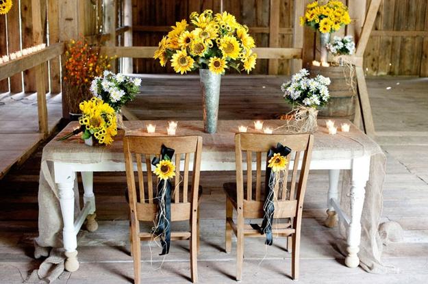 Sunflower Flower Arrangement and table decorations