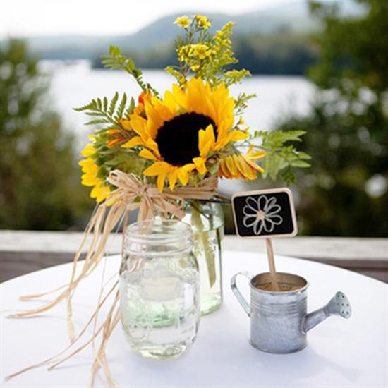 30 Sunflowers Table Centerpieces Adding Sunny Yellow Color to Table