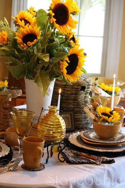 Sunflower Flower Arrangement and table decorations