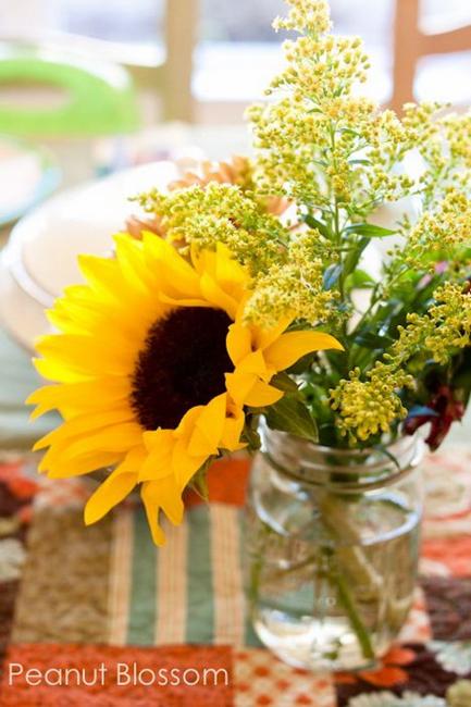 Sunflower Flower Arrangement and table decorations