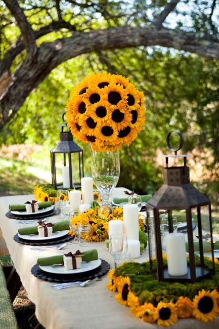 Sunflower Flower Arrangement and table decorations