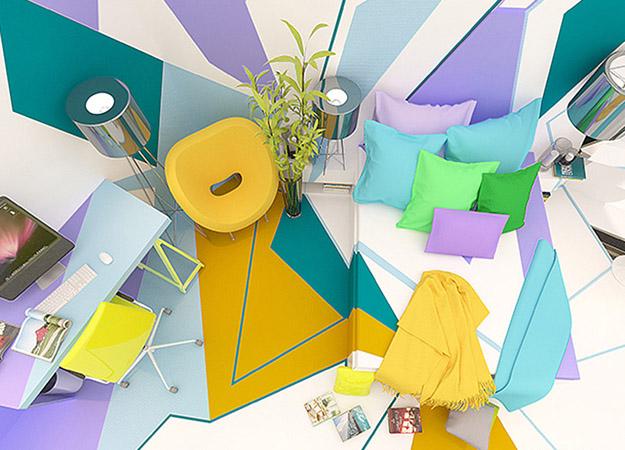 bright room colors for home decorating in kandinsky style