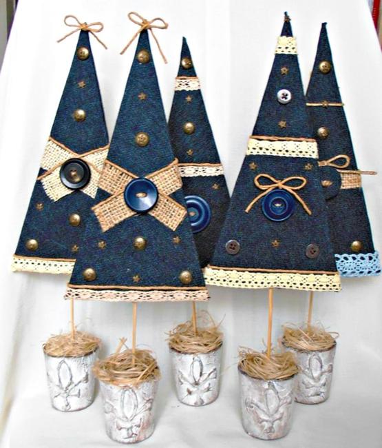 denim fabric craft ideas for creative christmas decorating burlap ribbon for christmas trees