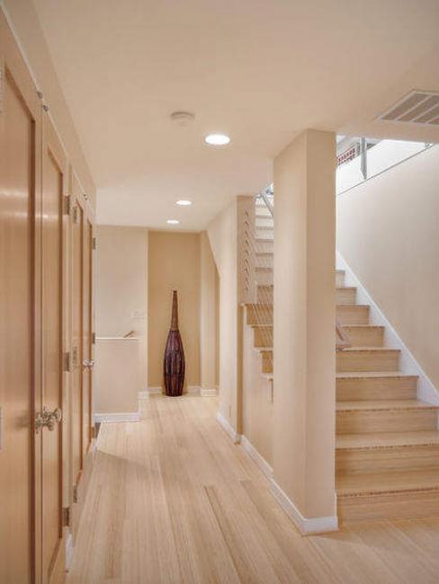 bamboo flooring light staircase blonde stairs floor eco decor contemporary interior modern inverness basement wood floors remodel houzz pros cons