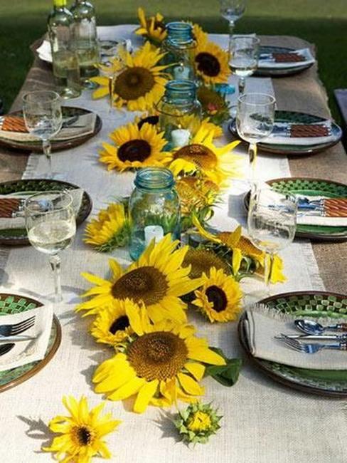 30 Sunflowers  Table Centerpieces Adding Sunny Yellow Color 